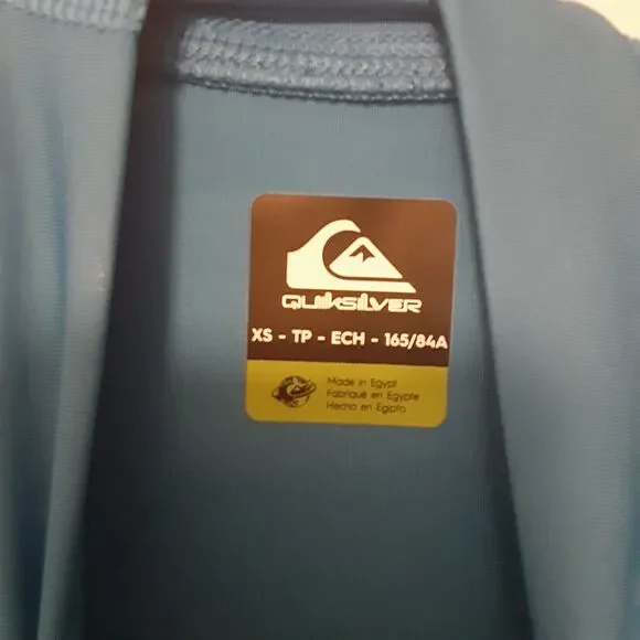 Quicksilver Rash Guard Sun Surf Shirt Blue Compression Mens Size XS - Picture 4 of 10